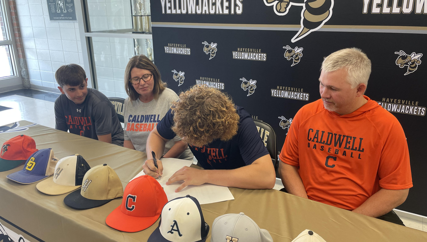 Hayesville’s Jackson Sellers Signs with Caldwell Community College