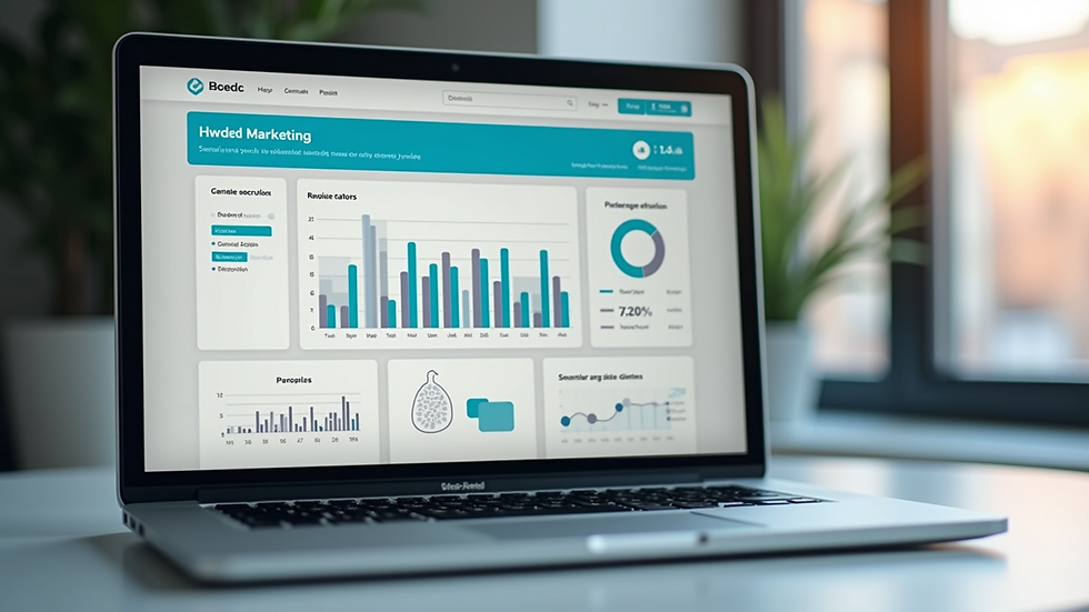 Close-up view of a laptop screen showing a dental marketing dashboard