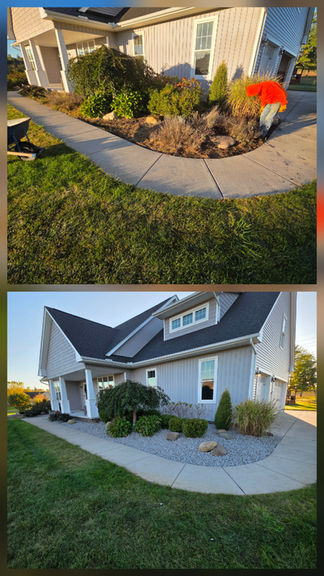 Decorative Stone Installation (Black slate) & Landscape Cleanup