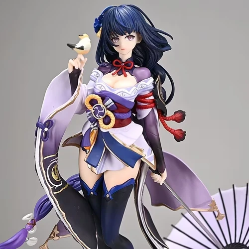 Figura Genshin Impact Raiden Shogun De 26 Cm | Estatua De PVC Coleccionable Con Acabado Detallado | Adorno De Escritorio Y Regalo Para Fans Del Anime
