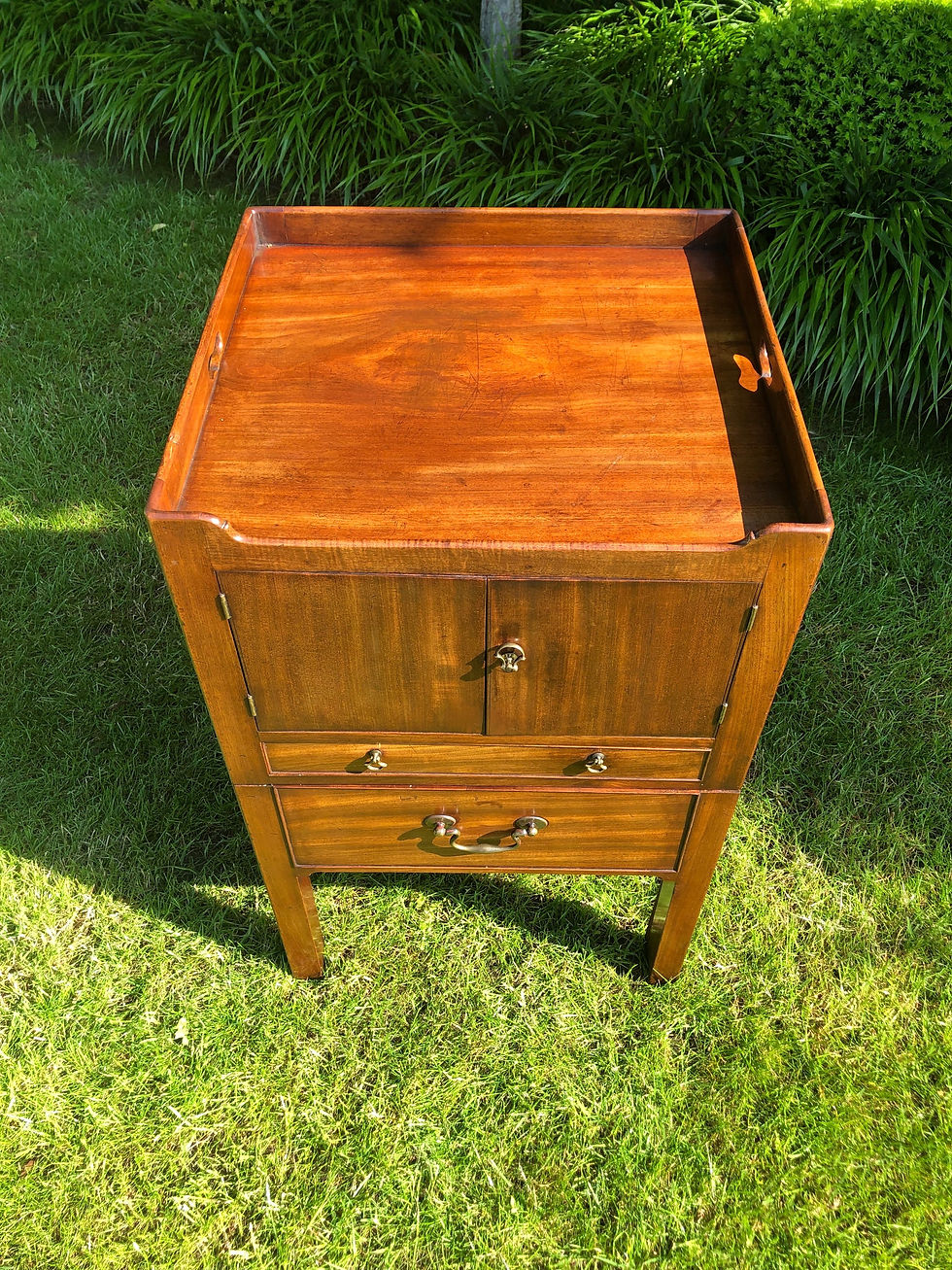 Thumbnail: George III Mahogany Tray Top Commode / Beddide Cupboard 