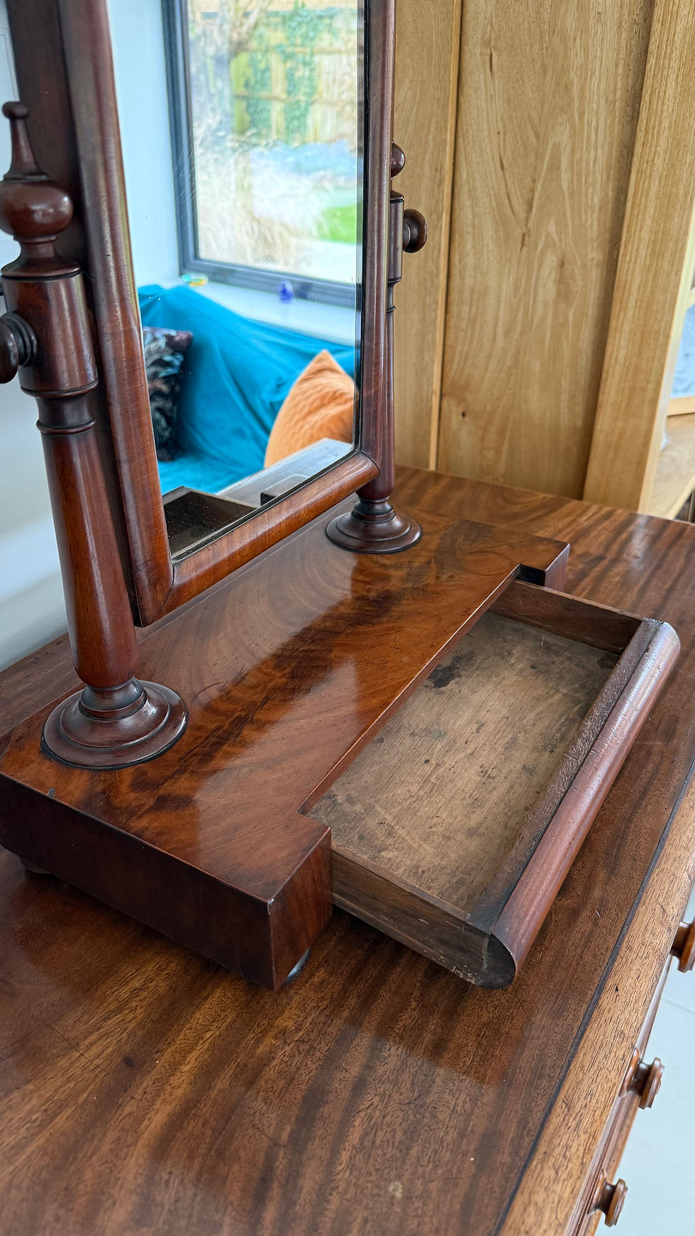 Thumbnail: Victorian Mahogany Toilet/Dressing Mirror 