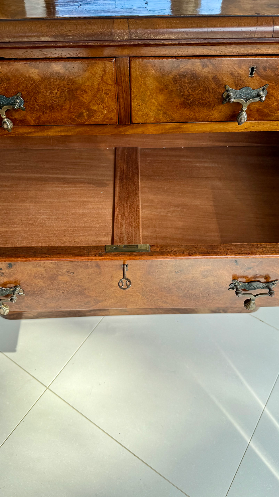 Thumbnail: Fully Restored Victorian Burr Walnut Chest Of Drawers 