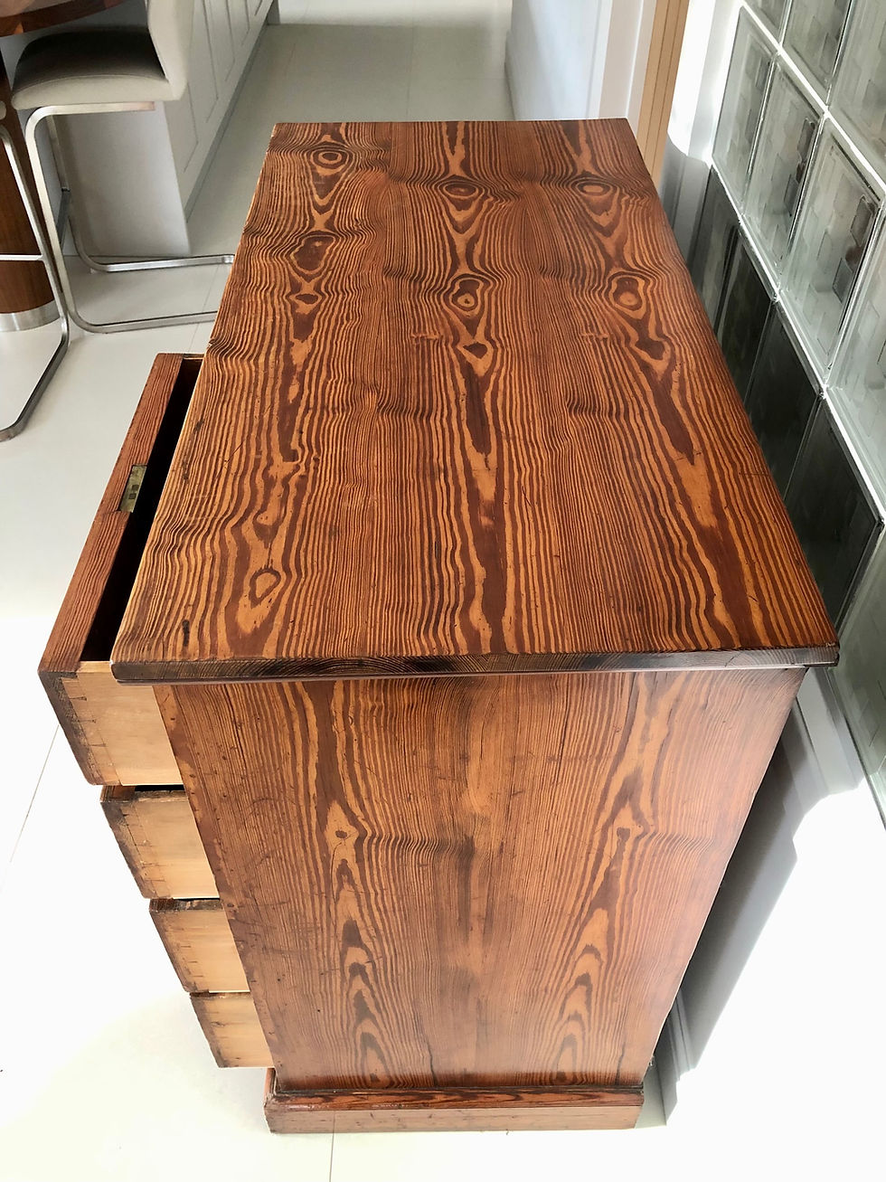 Thumbnail: Victorian Pitch Pine Chest of Drawers by Seex & Son of Reigate