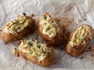 Twice Baked Potatoes with Leeks & Low Fat Cream Cheese