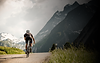 James Brickell road biking in Swiss mountains