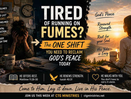 Stop running on empty find the rest, strength, and peace that only Christ can give.