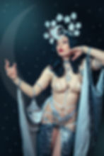 SAlly Marvel for HARLOW fantasy boudoir celestial goddess starfall burlesque photos