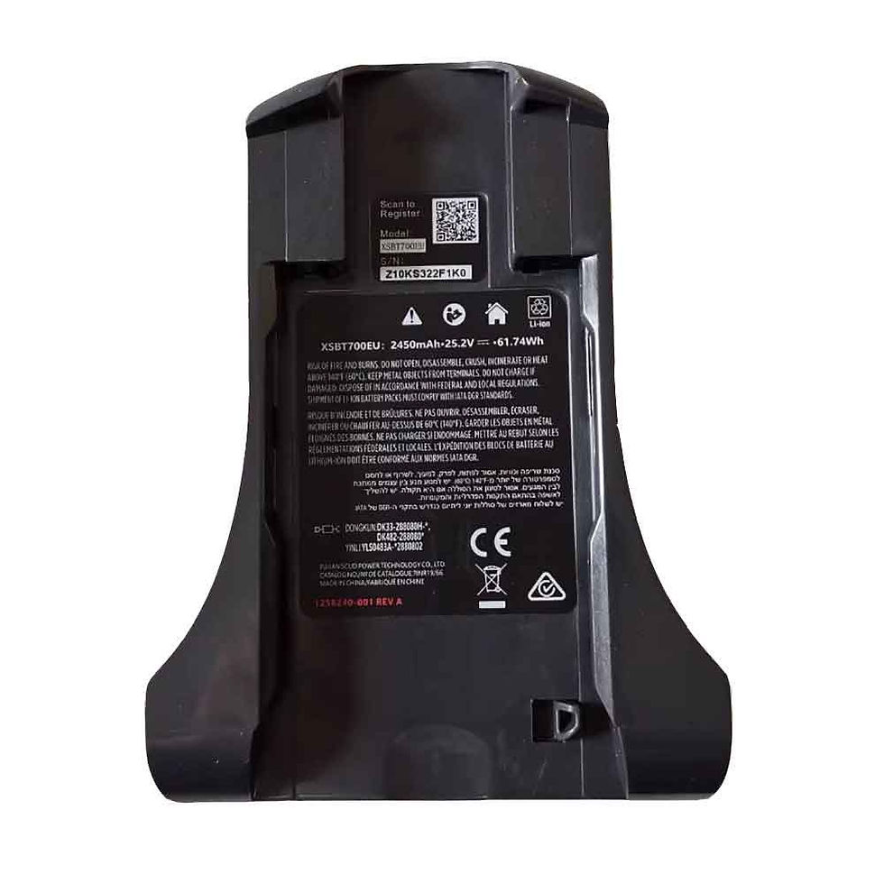 2450mAh XSBT700EU Replacement Battery for Shark Cordless Vacuum Cleaners IZ201 IZ251