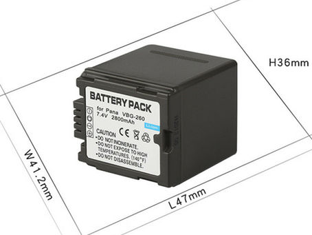2800mAh Panasonic VW-VBG260 Batteria per Panasonic HDC-HS700 TM700 HS300 TM300