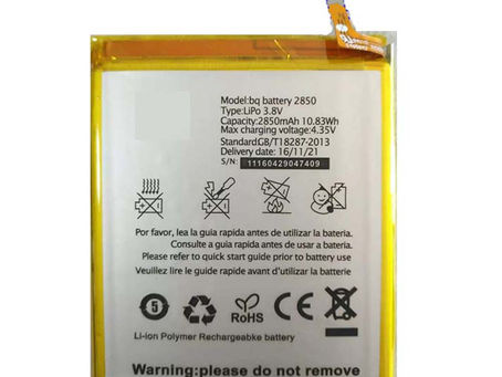 3.8V/4.35V 2850mAh/10.83WH BQ E5-4G Batteria per BQ E5 4G 2850