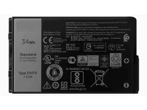 4342mAh J7HTX Replacement Battery for Dell Latitude 12 7202 7212 Rugged Extreme Tablet