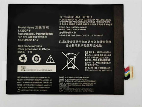 6100mAh/22.57WH L12D2P31 Replacement Battery for Lenovo IdeaTab s6000 S6000-F S6000-H