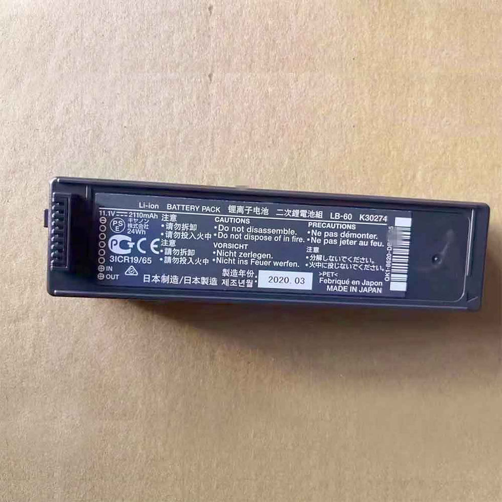 2110mAh Canon LB-60 Batteria per Canon LK-62 IP100 IP110