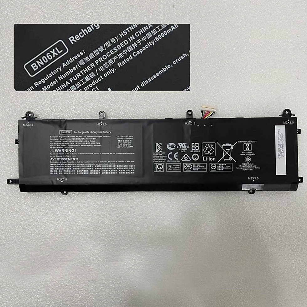 72.9WH 6000mAh BN06XL Replacement Battery for HP 5X 15-dg0002TX 15-EB1043DX