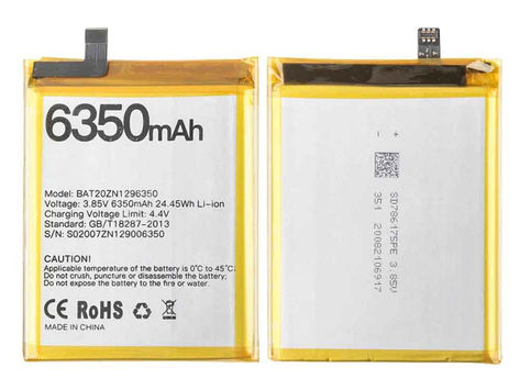 6350mAh 24.45WH BAT20ZN1296350 Replacement Battery for Doogee S96 Pro