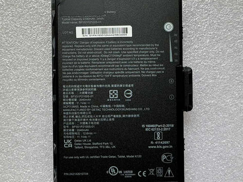 2100mAh BP3S1P2100S-01 Replacement Battery for Getac K120 G2