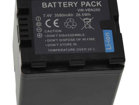 3580mAh Panasonic VW-VBN260 Batteria per Panasonic HDC-TM900 HDC-HS900 HDC-SD900