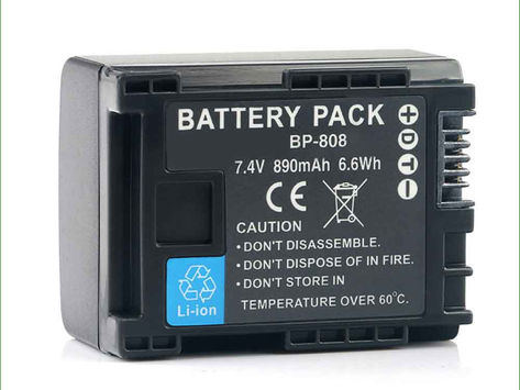 890mAh BP-808 Replacement Battery for Canon FS10 FS11 FS100 FS21 FS22 FS200 FS31 FS300