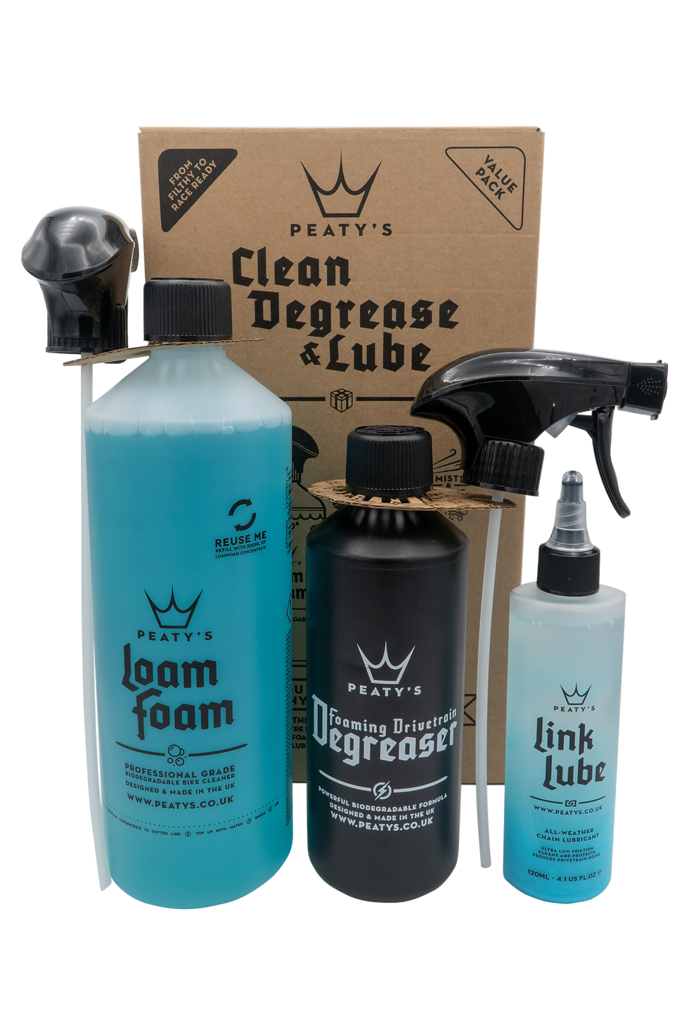 Peaty’s Gift Pack – Clean Degrease Lube