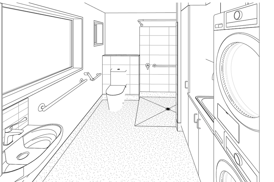 Bathroom design perspective image