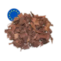 Mimosa hostilis root bark chips with an EU flag