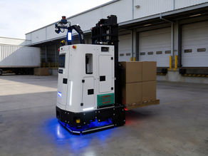 AGV navigating outdoors