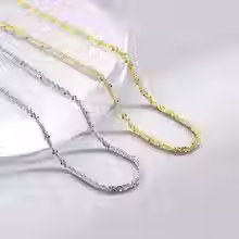 Thumbnail: Minimalist Stainless Steel Necklace with Clear Zirconia