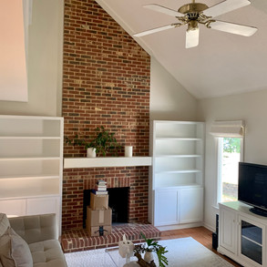 Living Room Storage Shelves with Lower Double Door Cabinets