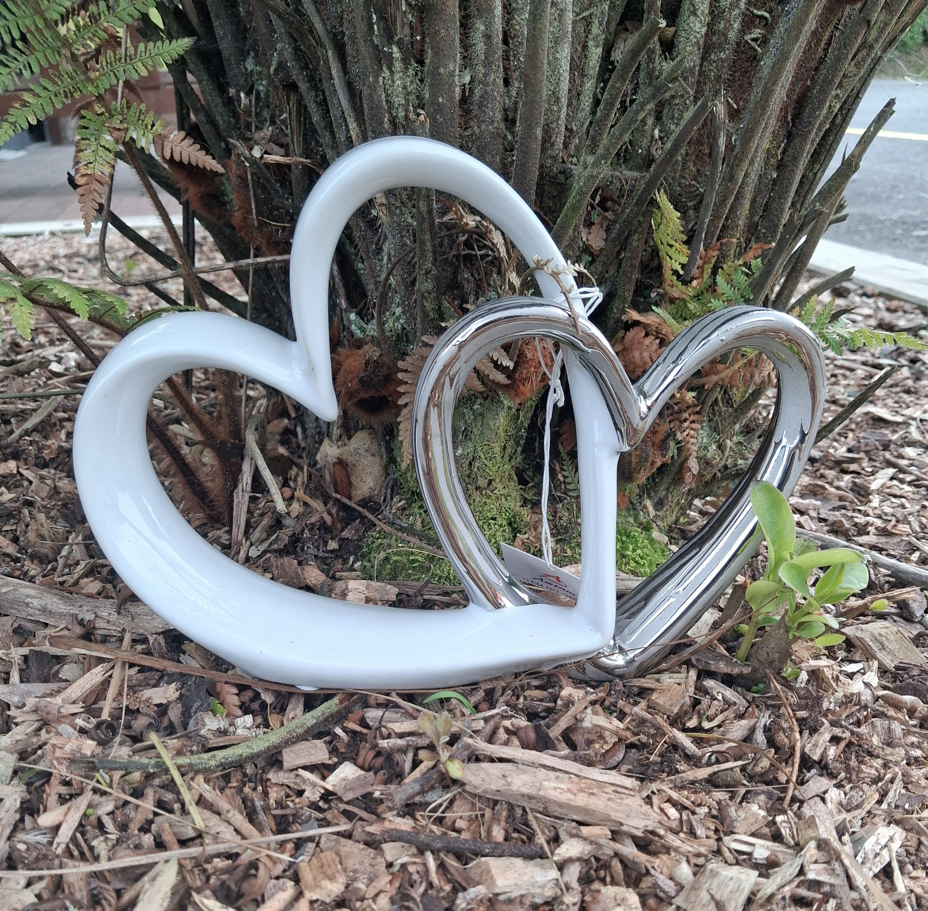 Awsam Ceramic Hearts White and Silver*