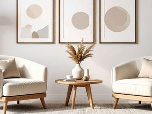 Salon décoration beige épurée