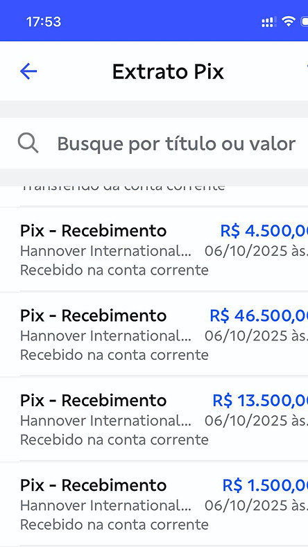 Valor recebido por cliente