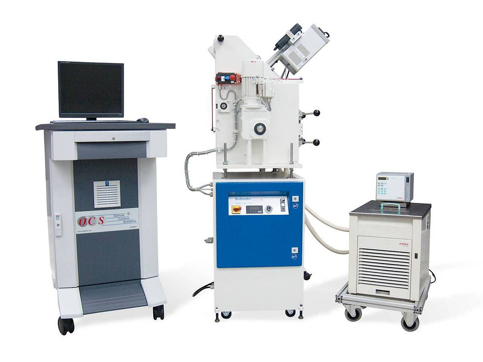 Thumbnail: Brabender Film Test Line three metal machines with steel panels and blue