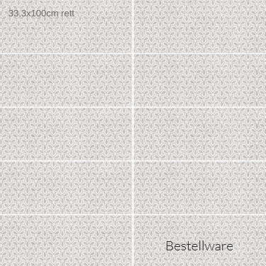 Helle strukturierte Feinsteinzeugfliese Indira Texture Ice im Format 33,3 × 100 cm, rektifiziert, mit feiner Textur