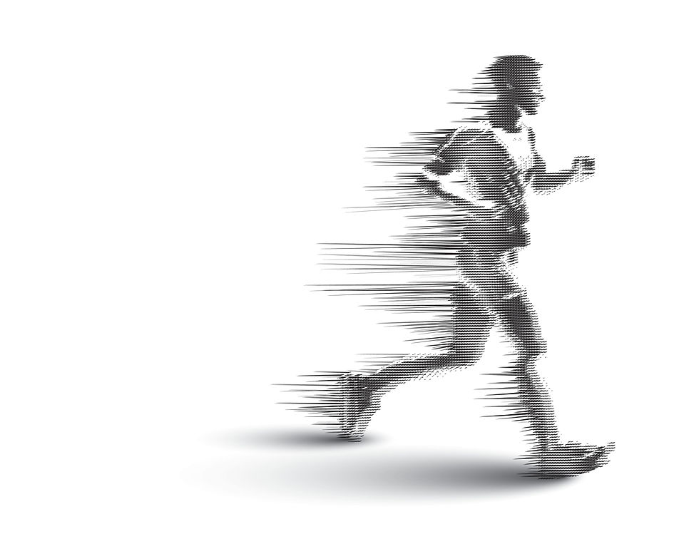 Preparazione maratona disegno runner che corre veloce