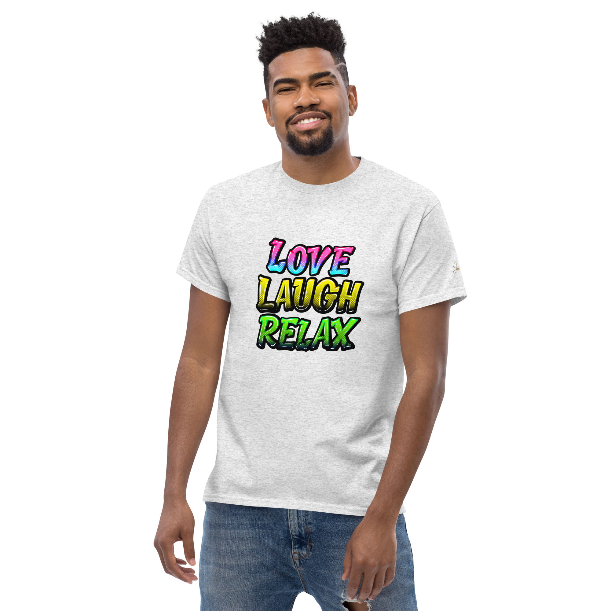 Unisex t- shirt Love Laugh Relax Bubble