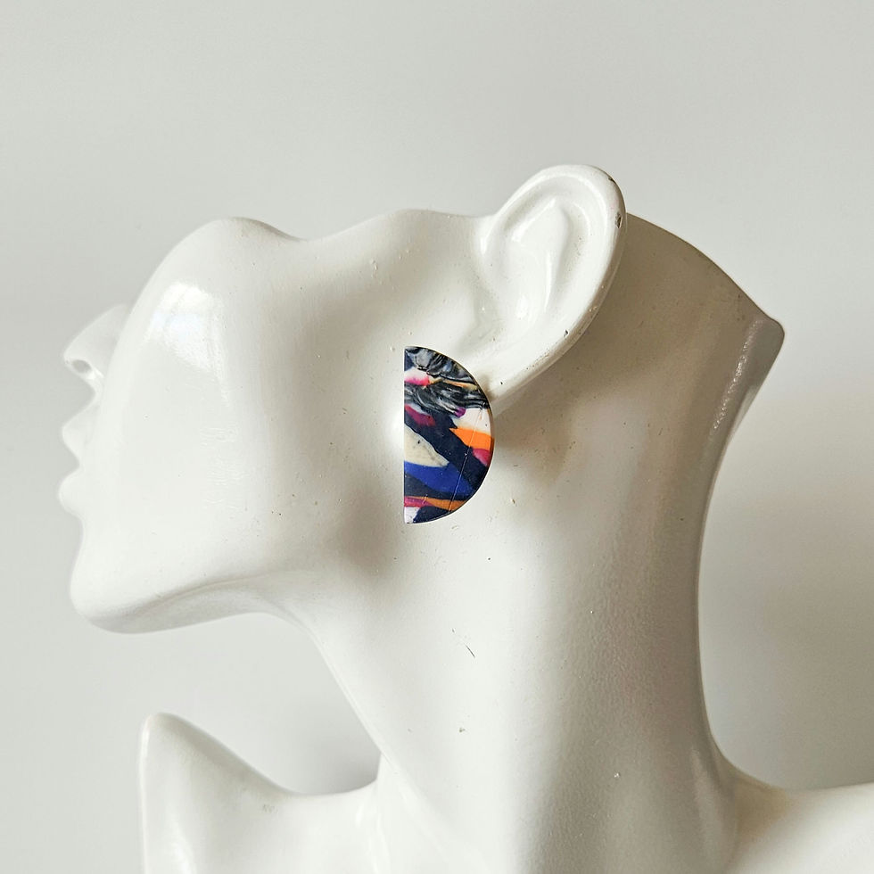 Unique and Handmade Statement Earrings made from Polymer Clay.