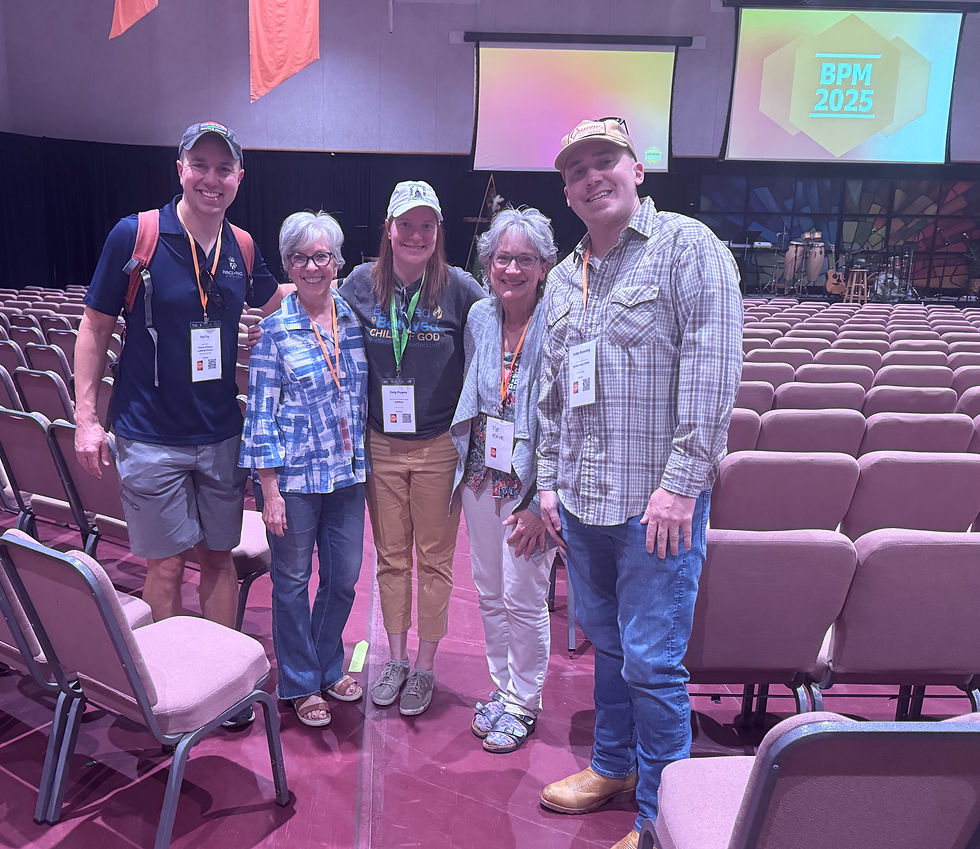 The day before, we had the opportunity to share a bit about our own experience with Visual Faith practices both with the ministry and in our daily walk with Jesus. (L-R: Karl Fay, Beth Foreman, Emily Phoenix, Pat Maier, Jordan Boessling)