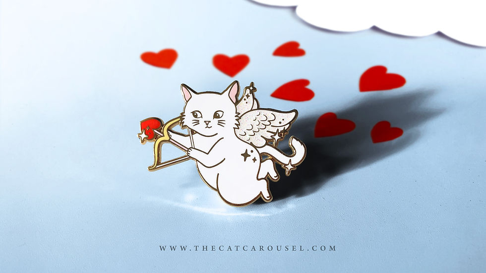 Cupid Cat Pin