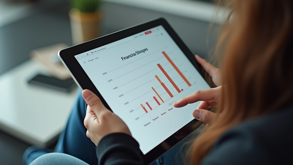 High angle view of a person using a tablet to book financial services online