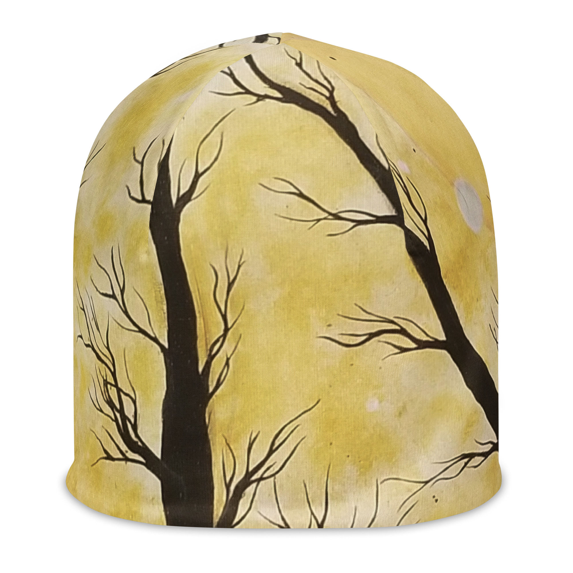 All-Over Print Beanie, tree beany, yellow beany,