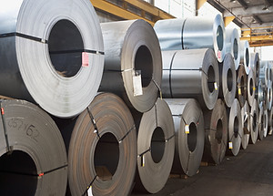 Stacked steel coils