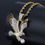 Miniatura: Collar con colgante de águila chapado en oro de 18 quilates