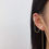 Thumbnail: Sterling Silver 18K Gold Plated Long Threader Earrings Chain Aretes Violadores