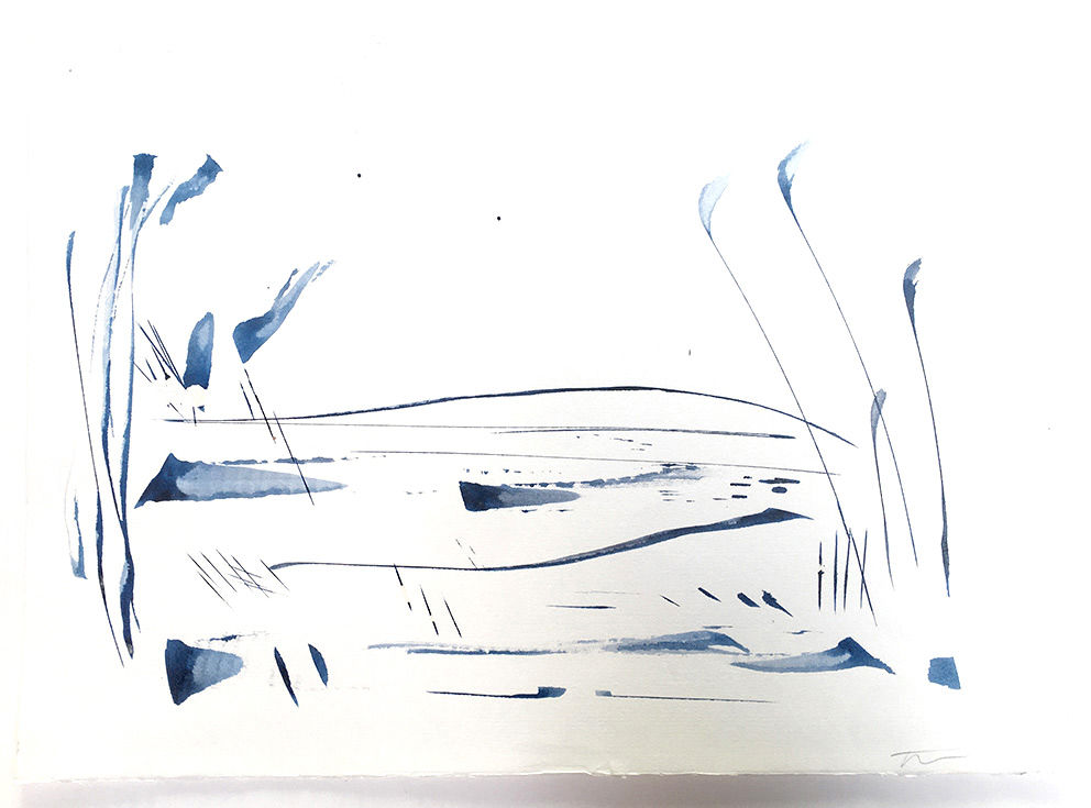 Axe and ink sketches - blue