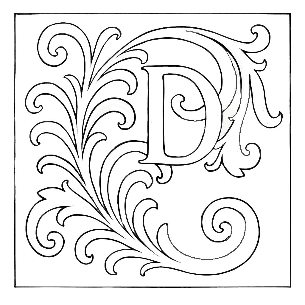 Scrolls Pattern with Custom Intial