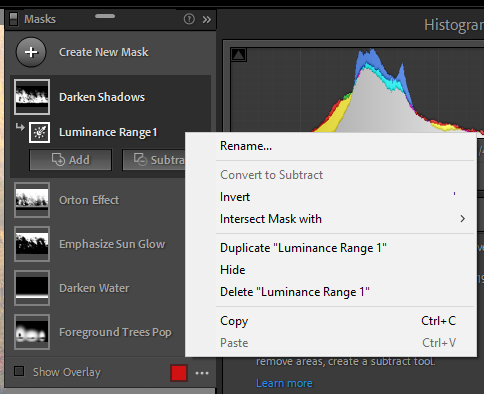Lightroom Classic with an Intersect Mask With option