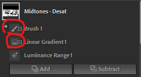 Lightroom masking badges screenshot