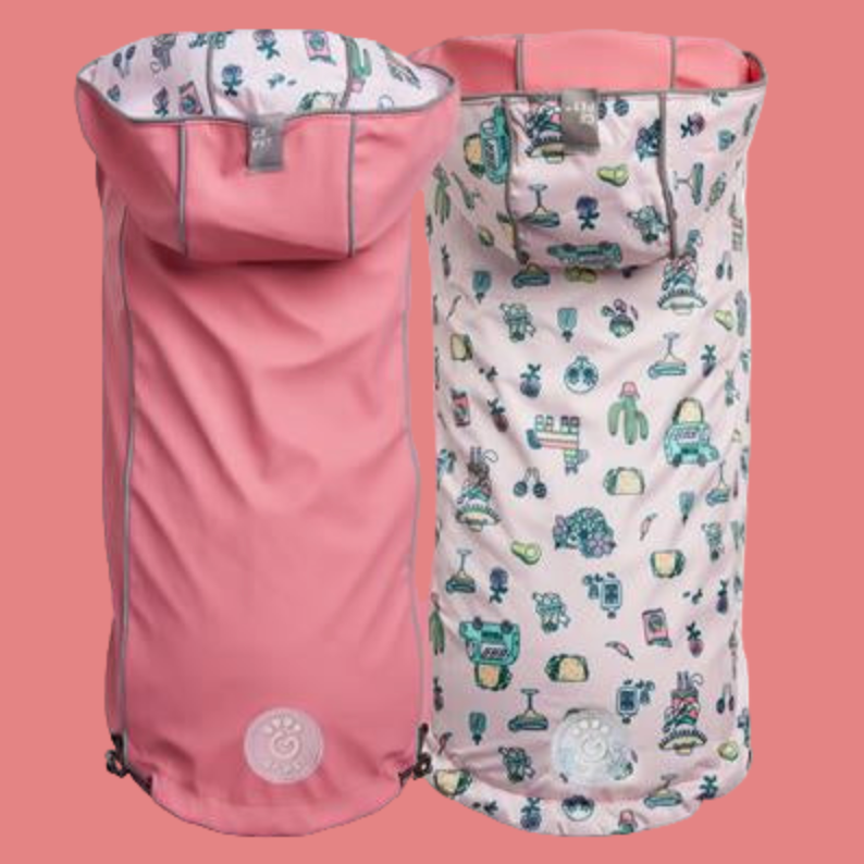 Thumbnail: Reversible Elasto-Fit Raincoat - Pink Floral