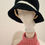 Thumbnail: Casual hat size L, color black and white with  horizontal stripes  size L 